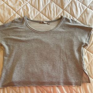 super soft gray crop shirt
